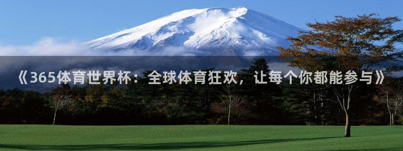 世界杯预选赛欧洲赛区赛程:《365体育世界杯:全球体育狂欢,让每个你都能参与》